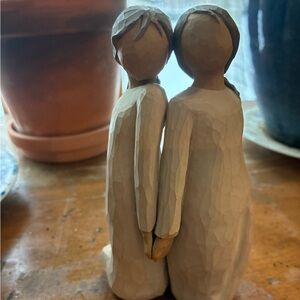 Best friend gift or for a sister Elegant Beige Couple Sculpture